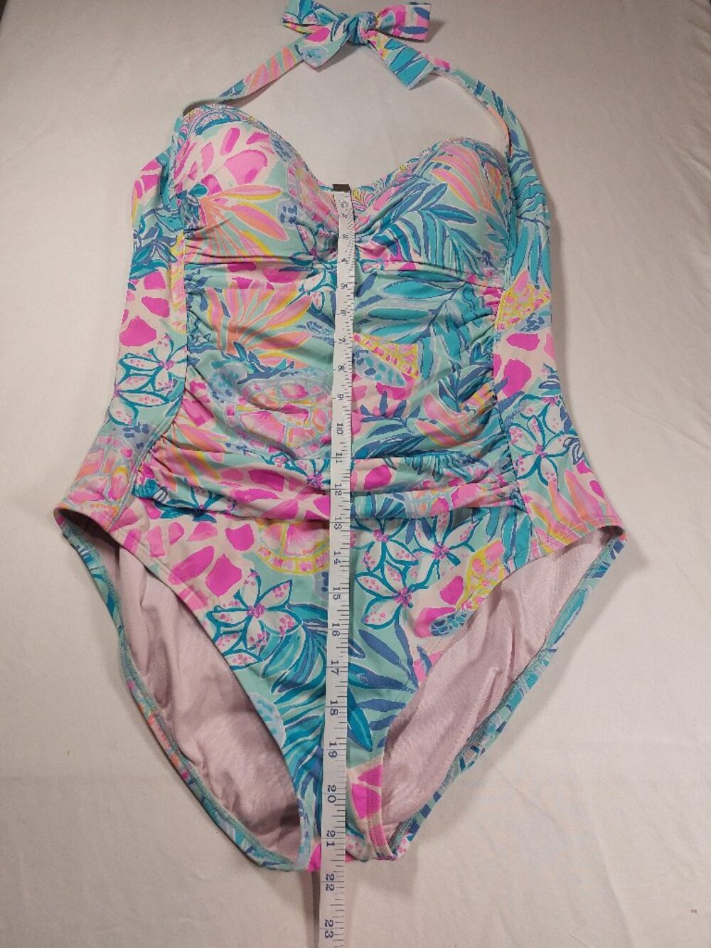 Women's Lilly Pulitzer Kolka Sea Glass Aqua Rainforest One Piece Swimsuit - Picture 4 of 16